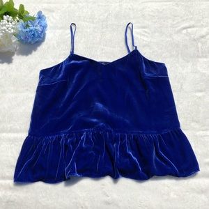 J. Crew Velvet Peplum Cami 💙